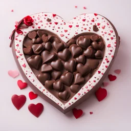 Chocolate heart box Valentine's Day on white background