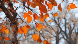 leaves on a tree in late autumn