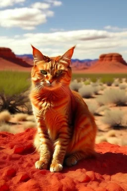 gato colorado, dentro de el lejano oeste. clima desértico, flora y fauna autóctona