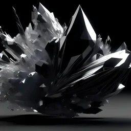 Cristal Branco colidindo com Cristal Preto, 3D Render, Ultra Realistic, 4K
