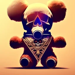 skull on a teddy bear