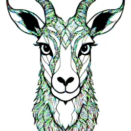 Goat, front view, mandala, minimal lines, cartoon, white back ground color, real style, realistic, minimalistic, minimal black line art, line art, crisp line art, unique coloring sheet, outlined, outline, crisp, crisp line edges, illustration, thin lines, crisp clear lines, line art, clean line art, unique, 8k, amazing, masterpiece, no colors, no dark color, no black color, avoid thick black, minimalistic line edges, pure white back ground, image character full fit to page,