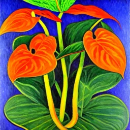 Anthurium, fauvism, oil on canvas