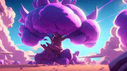 Stunning 3D video game style, vibrant colors, purple tones, dynamic pose, epic background, Unreal Engine, Pixar, key art, high resolution, point lighting, midday sun, Canon EOS R5, cat, 3D, video game style, realistic, vibrant colors, dynamic pose, Unreal Engine, high resolution, point lighting, midday sun, Canon EOS R5.