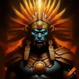 fantasy, realistic, ultra graphics, ue5, portrait, half orc, aztec