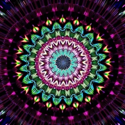 3d Kaleidoscope recursive made of a metallic random color ribon circle ring turning many times likr Spirograph drawing Kaleidoscope Ruler Set creation