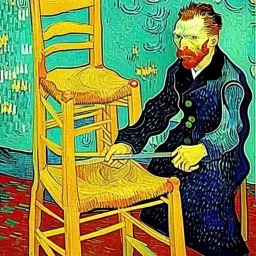 VAN GOGH alone CUTTING HIS OWN EAR