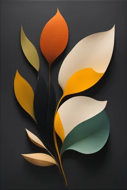 Organic Abstraction": Create a minimalist artwork of natural single element that blends organic forms and minimalist aesthetics, symbolizing the interconnectedness of all living things, vibrant rich shady, midcentury artwork, dark background