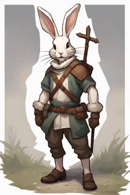 holy killer bunny floppy ears adventurer dnd realism art