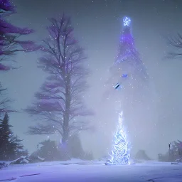 A snowy warlock Christmas tree