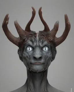 humanoid figure monster with antlers, highly detailed, digital art, sharp focus, trending on art station, kentaro miura manga art style