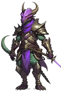 youthful purple iridescent dragonborn ranger dnd