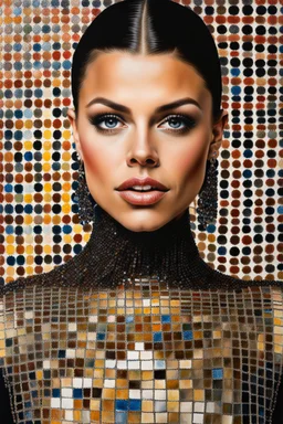 Portrait of Adriana Chechik as painted by Chuck Close