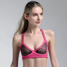 Model with pink bralette