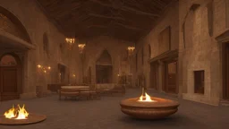 Firepit in the castle hall