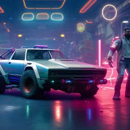 cyberpunk army truck,cyberpunk 2077,center composition, ultra realistic,shiny, smooth, studio quality, octane render, Surrealism, Triadic colour scheme,glow-stick, ambient lighting,nightclub lighting, polaroid, 100mm, --ar 1:1 --v4