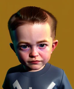 Robert pattinson toddler, full body, soft skin, dramatic lighting, hyper realistic