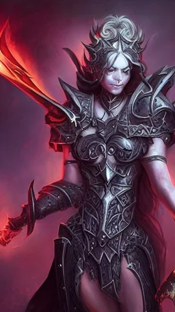 Female Paladin, Dark Fantasy, Like the Diablo Game series