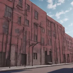 front cement wall,brick building, ,cinematic, montreal, city, illustration