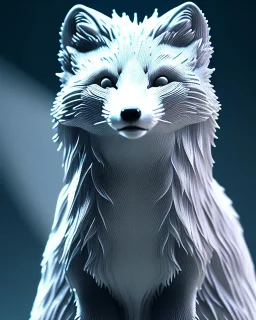 arctic fox, majestic, highly intricate, Realistic photography, incredibly detailed, ultra high resolution, 8k, complex 3d render, cinema 4d.