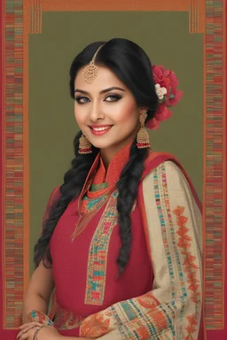 Aesthetic, 3D, Digitized, Hyper realistic, Surreal, Mesmeric, "Assamese Ethnic Tribal / Traditional Woven Women Attire" & Textile (Handloom) Industry themed Mekhela Chador (The bottom half of this distinct dress is called the 'Mekhela ', a round fit used waist downwards over a petticoat) designs, **Featured Designs:** A sophisticated socialite who effortlessly commands attention in her impeccably tailored Mekhela Sador ensembles, exuding an air of timeless elegance.**Appearance:** fictional fema