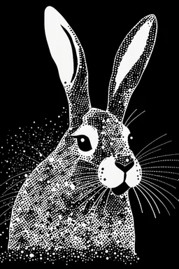Black and white abstract bunny