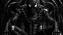 spiderman in giger style