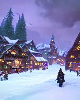 A magical snowy warlock Christmas market