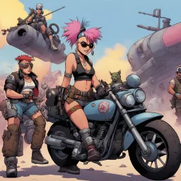 Tank Girl is in a biker gang with Bebop and Rocksteady