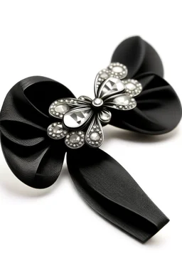 Black tie Contains silver brooch