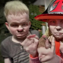  creepy photo of unusual children with lego