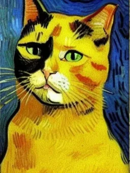 Portrait of a cat by Van Gogh