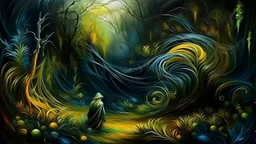 Oil painting.Illustration. Mysterious.