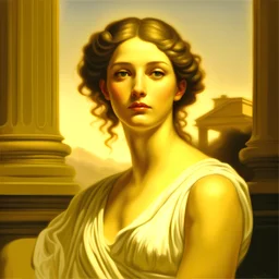 a painting of a woman in a white dress, portrait of Aphrodite, figurative art, by Apelles, by Anthony Palumbo, louvre contest winner, portrait of teenage aphrodite, the greek goddess aphrotite, classicism oil painting, neoclassicist painting, cgi, 1024K