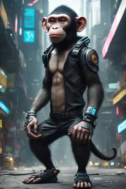 cyberpunk monkey indonesia, 8k, realistic, full body