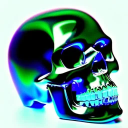 futuristic neon crystal skull