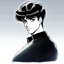 a pencil sketch of 80's character