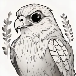 a drawing of a cartoon cute falcon, in the style of animated gifs, sleepycore, angura kei, playful animation, delicate markings, sabattier filter, chinapunk