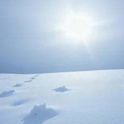 Lit blanc dans la neige. Le mot gentle sleep flotte dans lair