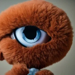 stuffed animal with human eyes