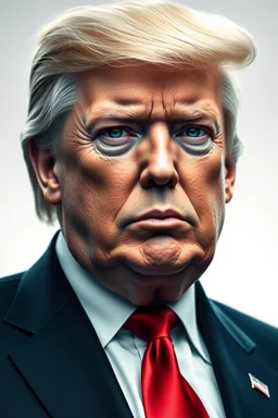 Portrait of Donald trump, half cyborg