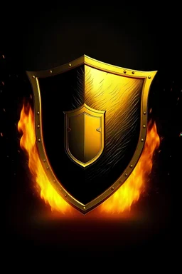 shield Gold Background Fire