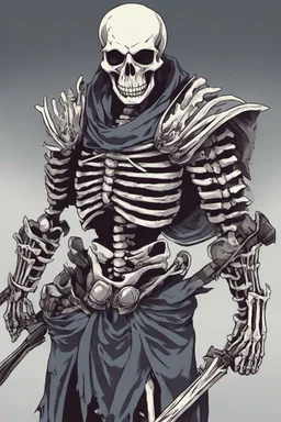 skeleton warrior, anime style