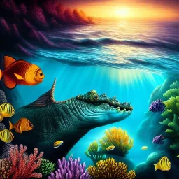 ultra detailed fullbody portrait of Sea monster underwater, extremely detailed digital painting, intrincate, extremely detailed face,crystal clear Big eyes, in the style of Kaare Andrews, mystical colors , perfectly centered image, perfect composition, rim light, beautiful lighting, 8k, stunning scene, raytracing