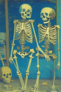 Skeleton friends by Van Gogh