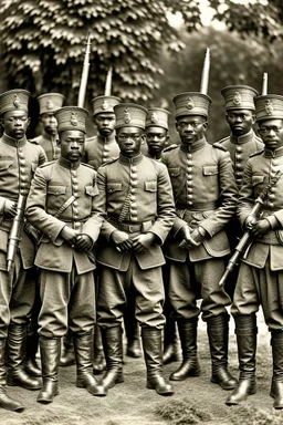 army of distopian victorian soldiers african