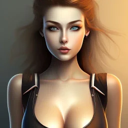 portrait girl looks beautiful boobs