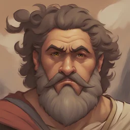 Rough paint art, tcg art, Odysseus in the style of Disney's Hercule