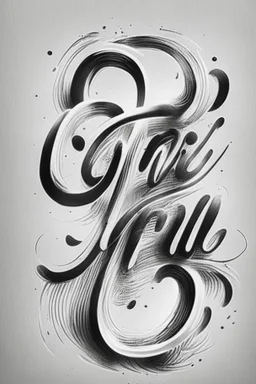 Hand two Lettering O style infinit with background white