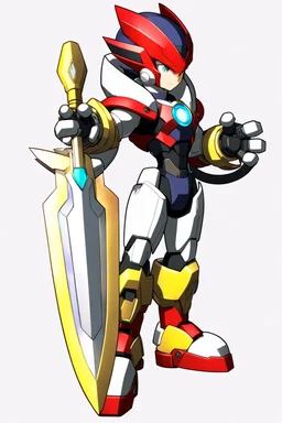 Megaman Zero Omega, Black and Red Armor, Lightning Sword, HD, Clean, Fixed Hands